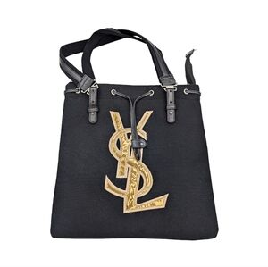 YSL Black Canvas Tote| Gold YSL Logo| New W/ Bag| GWP| Luxury Tote Bag